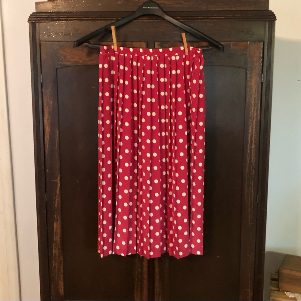 Vintage Leslie Fay Polka Dot Pleated Skirt
